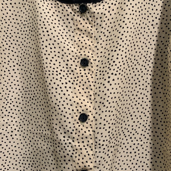 Love Squared tank size small. Button front with small hearts, lace back. - Picture 4 of 4